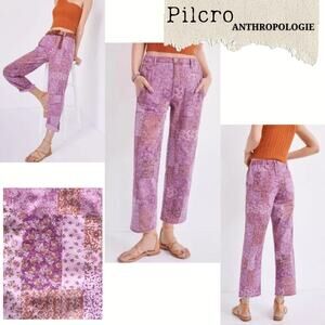 Pilcro Anthropolgie Roamer Pants Patchwork Boho Rustic Luxury FreeSpirit Hippie